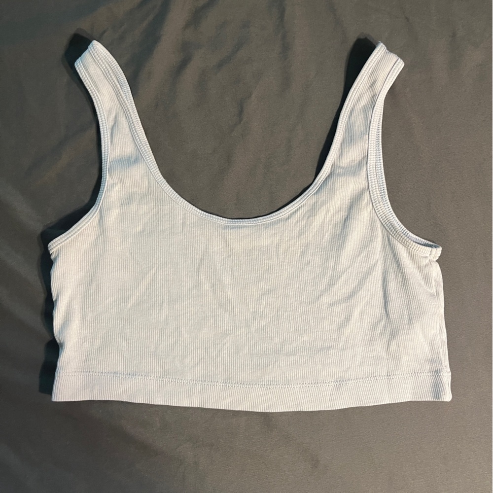 Light Blue Ribbed Tank Top - Picture 2 of 3